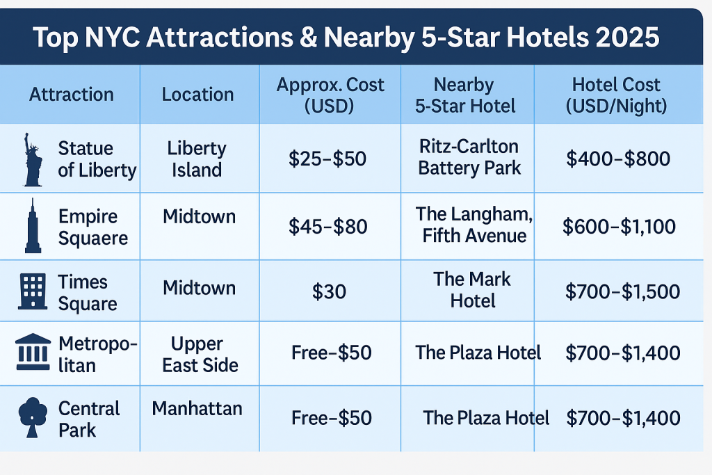 Top Places to Visit in New York City 2025 - infographic
