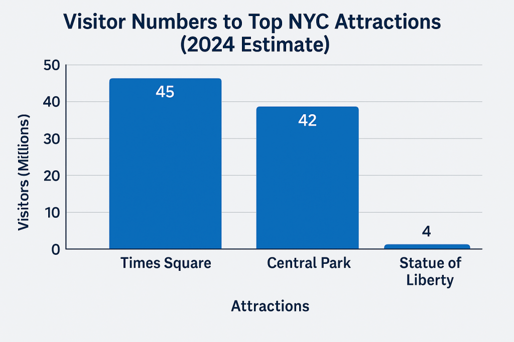 Top Places to Visit in New York City 2025 - bar chart