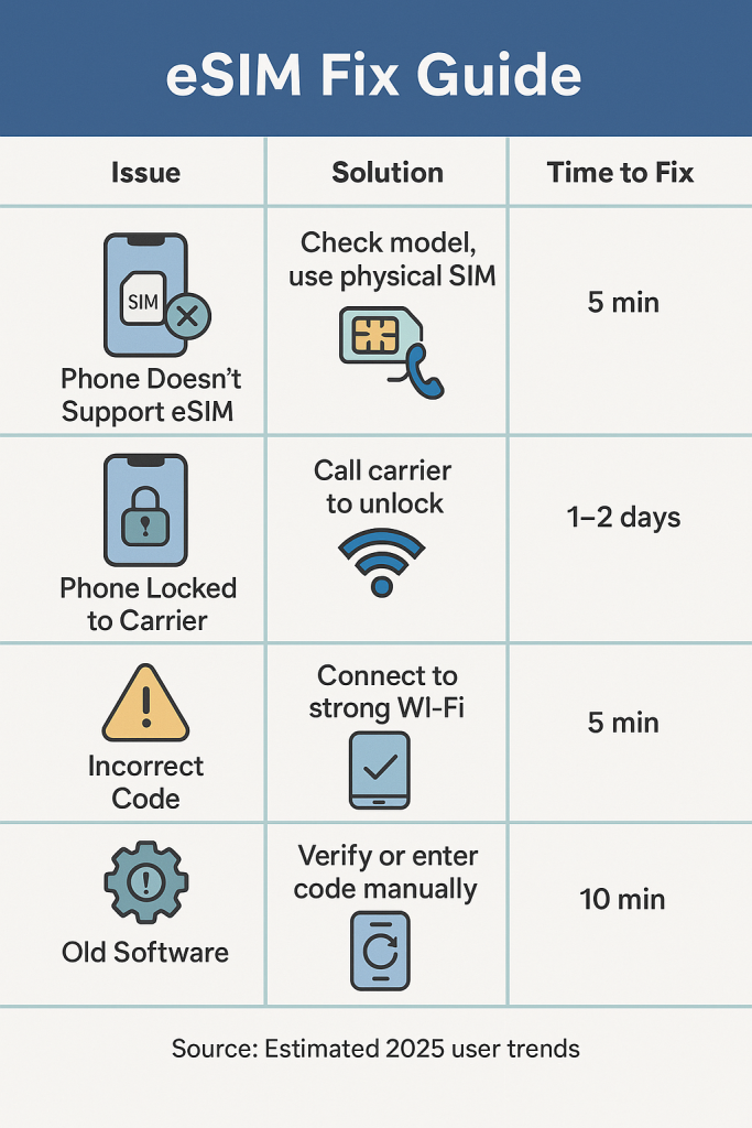 Infographic: eSIM Troubleshooting Guide